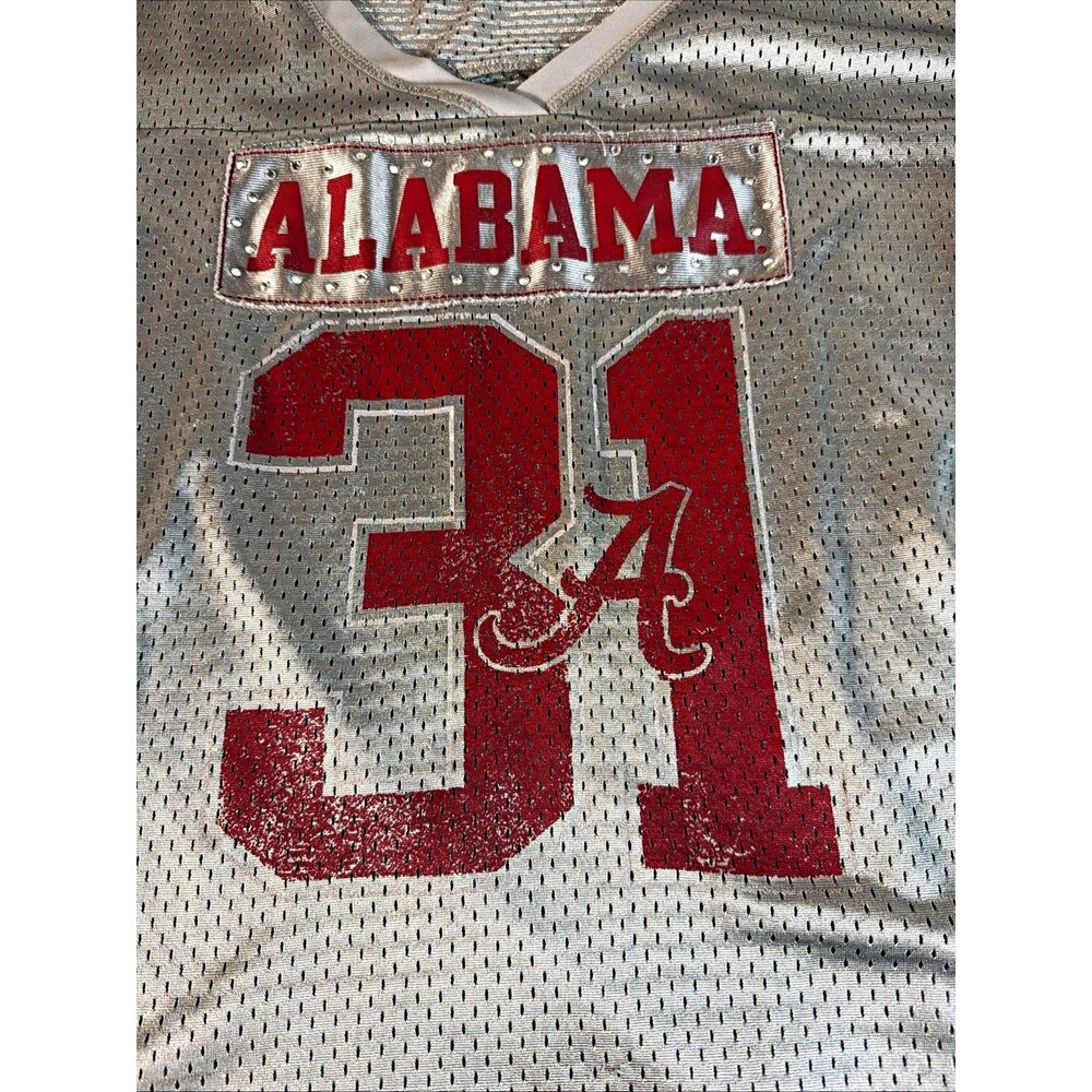 Knights Apparel Alabama Crimson Tide #31 Mesh Jersey Gray/Red Size L